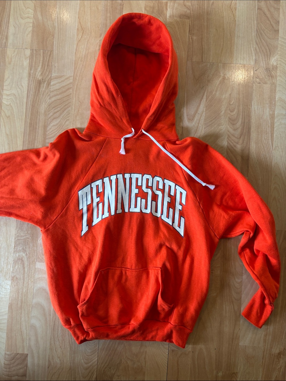Men's Crewneck Hoodie Sweatshirt in Bright Orange with Tennessee Graphic